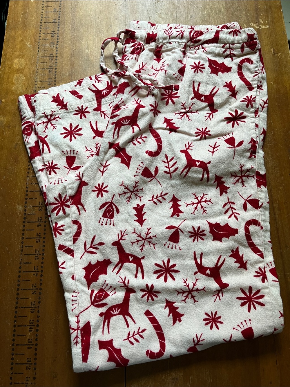 HANNA ANDERSSON Women's M Christmas Theme Flannel Pajama Pants Holiday